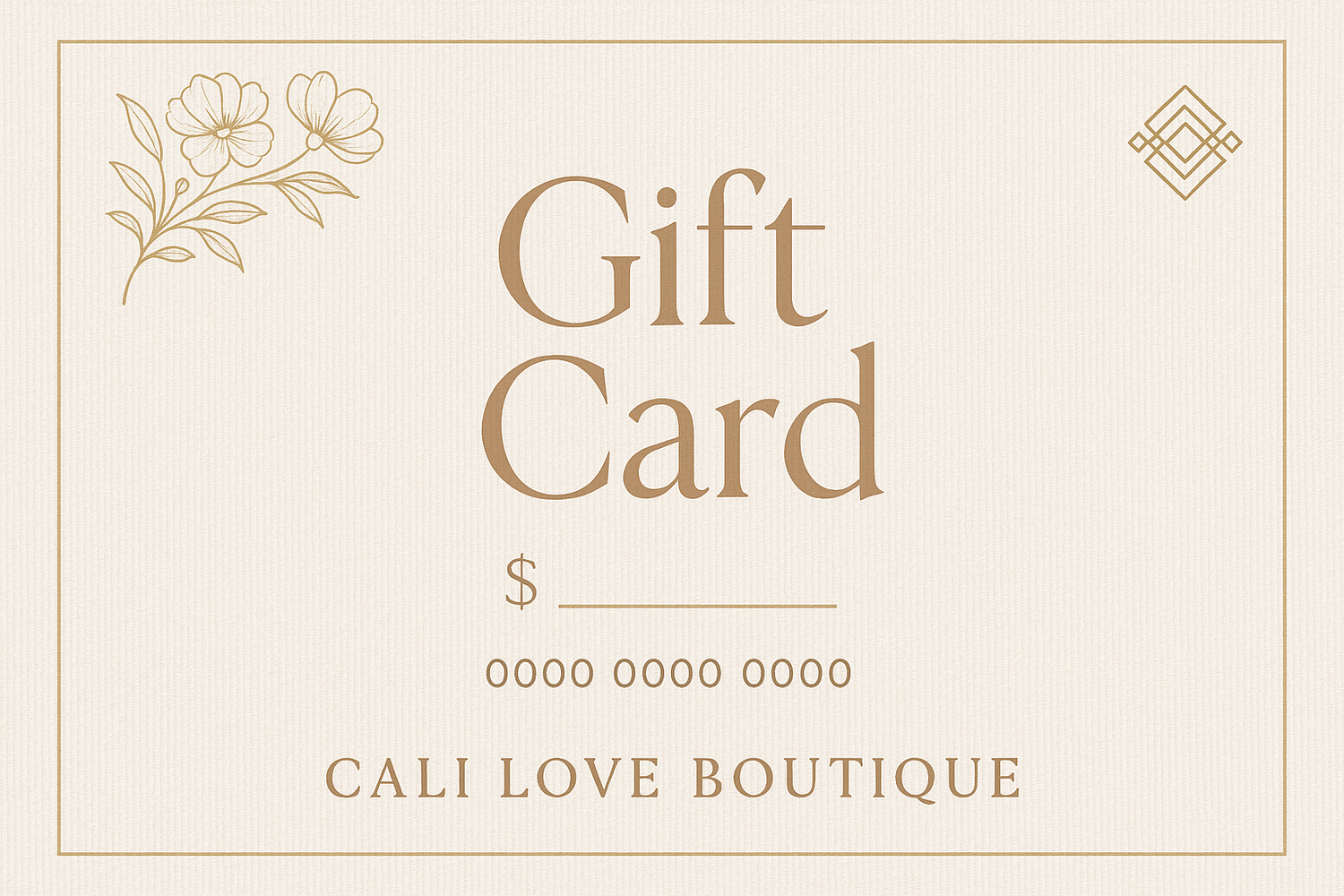 create a gift card offering that i can put on my website make it elegant and use a light linen card for texture